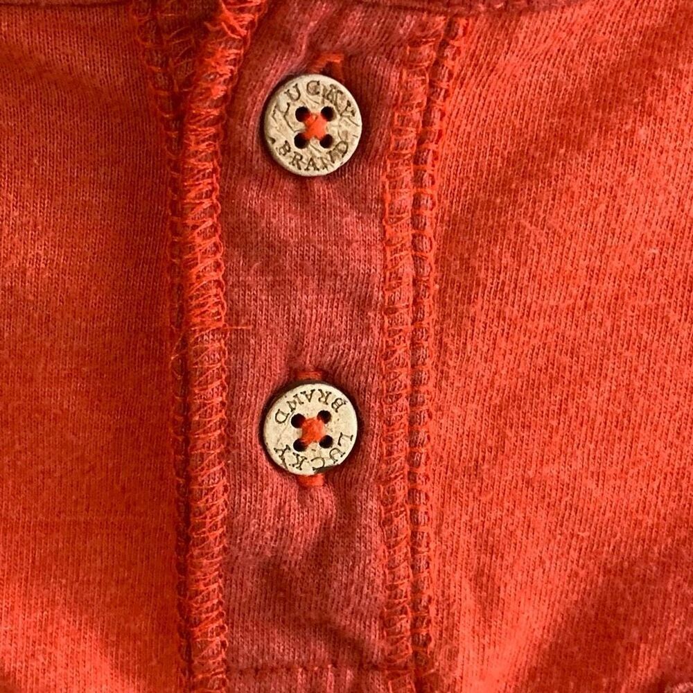 Lucky Brand Youth Boys Size XL Orange Button Down Short Sleeve T-Shirt - Picture 5 of 10